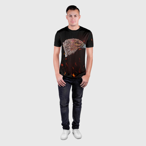 Мужская футболка 3D Slim с принтом Узорчатый Орел, вид сбоку #3