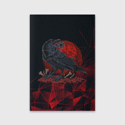 Обложка для паспорта матовая кожа Багровый ворон