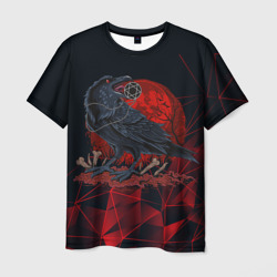 Мужская футболка 3D Багровый ворон