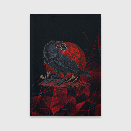 Обложка для автодокументов Багровый ворон, цвет красный