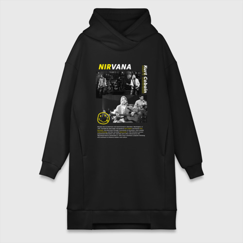 Платье-худи хлопок Nirvana Курт Кобейн, цвет черный