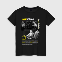 Женская футболка хлопок Nirvana Курт Кобейн