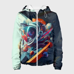 Женская куртка 3D Космос в стиле кубизма