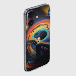 Чехол для iPhone 16 силиконовый с защитой камеры Крик в космосе - фото 2