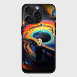 Чехол силиконовый для Apple iPhone 15 Pro матовый Крик в космосе