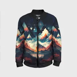 Детский бомбер 3D Футуризм горы