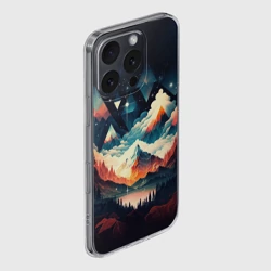 Чехол для iPhone 16 Pro силиконовый с защитой камеры Футуризм горы - фото 2