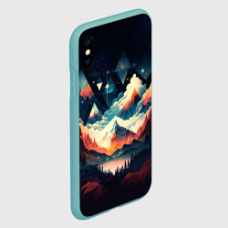 Чехол для iPhone XS Max матовый Футуризм горы - фото 2