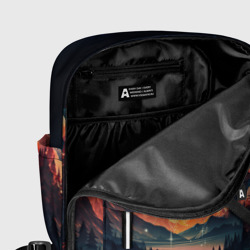 Рюкзак с принтом Футуризм горы для женщины, вид на модели спереди №5. Цвет основы: белый