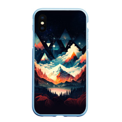 Чехол для iPhone XS Max матовый Футуризм горы