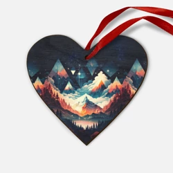 Деревянная игрушка Сердце Футуризм горы
