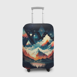 Чехол для чемодана 3D Футуризм горы
