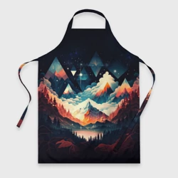Фартук 3D Футуризм горы