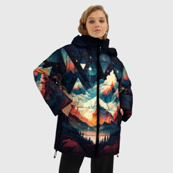 Женская зимняя куртка Oversize Футуризм горы - фото 2