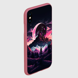 Чехол для iPhone XS Max матовый Луна в горах - фото 2
