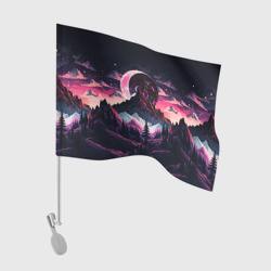 Флаг для автомобиля Луна в горах