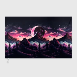 Флаг 3D Луна в горах