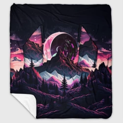 Плед с рукавами Луна в горах