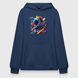 Худи SuperOversize хлопок Космонавт в кубизме