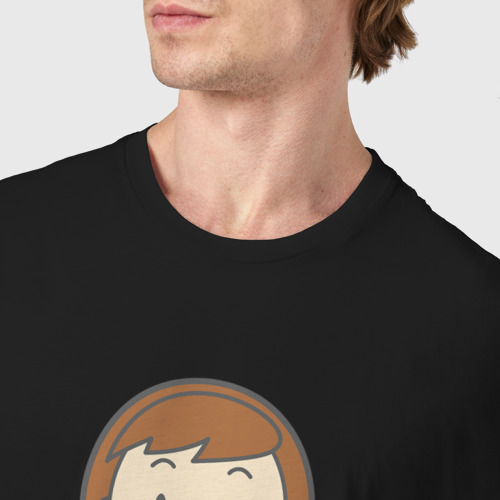 Мужская футболка хлопок с принтом Офисная леди показывает, фото #4