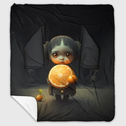 Плед с рукавами Девочка с мандарином в руках