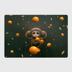 Магнитный плакат 3Х2 Милая девушка с мандаринами