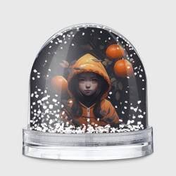 Игрушка Снежный шар Девочка в оранжевой толстовке