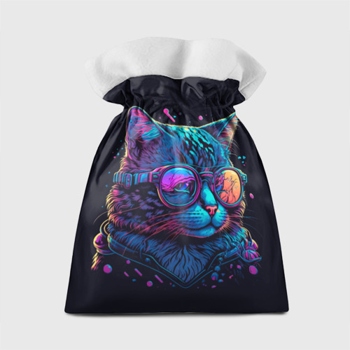 Подарочный 3D мешок Кот неоновый - фото 2