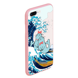 Чехол для iPhone 7Plus/8 Plus матовый Влюбленные тюлени у Большой волны Канагава - фото 2