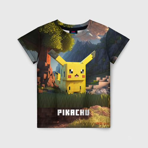 Детская футболка с принтом Pokеmon Pikachu, вид спереди №1