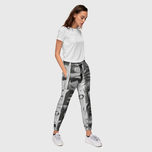 Женские брюки 3D Принт с частью лица, цвет 3D печать - фото 5