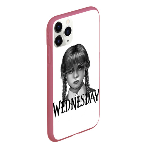 Чехол для iPhone 11 Pro Max матовый Уэнсдэй Аддамс - Wednesday, цвет малиновый - фото 3