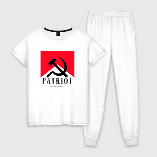 Женская пижама хлопок с принтом Patriot, вид спереди #2
