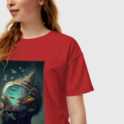 Женская футболка хлопок Oversize Мысли о море - фото 2