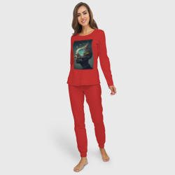 Женская пижама с лонгсливом хлопок Мысли о море - фото 2