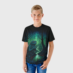 Детская футболка 3D Лягушонок Пепе сидит на болоте - фото 2