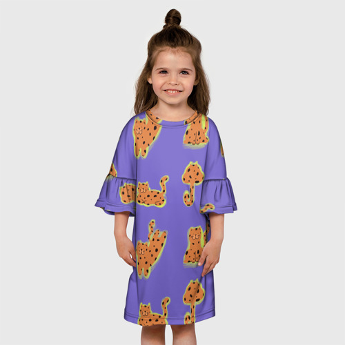 Детское платье 3D с принтом Принт с леопардами, вид сбоку #3
