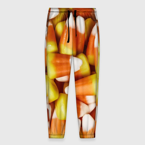 Мужские брюки 3D с принтом Россыпь candy corn, вид спереди #2