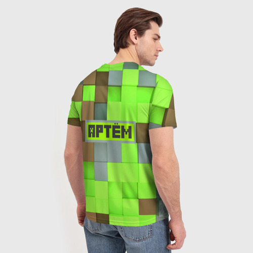 Мужская футболка 3D Артем Майнкрафт, цвет 3D печать - фото 4