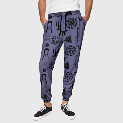 Мужские брюки 3D Паттерн Уэнсдей, цвет 3D печать - фото 4