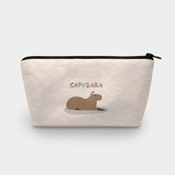 Косметичка 3D Капибара с птичкой на отдыхе
