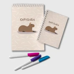 Блокнот Капибара с птичкой на отдыхе