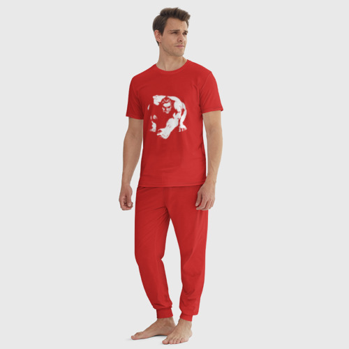 Мужская пижама хлопок с принтом Борьба сумо, вид сбоку #3