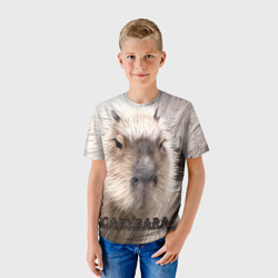 Детская футболка 3D Капибара, портрет - фото 2