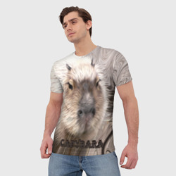 Мужская футболка 3D Капибара, портрет - фото 2