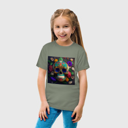 Детская футболка хлопок Разноцветные черепа - фото 2