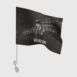 Флаг для автомобиля Wednesday black   and white