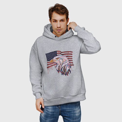 Мужское худи Oversize хлопок American eagle, цвет меланж - фото 3