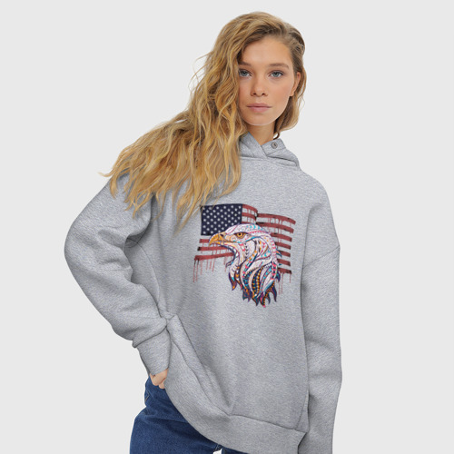 Женское худи Oversize хлопок American eagle, цвет меланж - фото 4