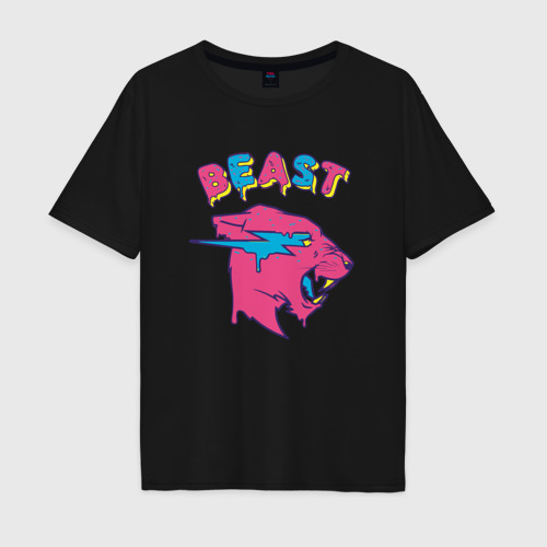 Мужская футболка хлопок Oversize с принтом Mr Beast logo art, вид спереди #2